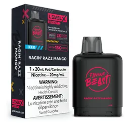 LEVEL X FLAVOUR BEAST BOOST PODS - RAGIN RAZZ MANGO ICED