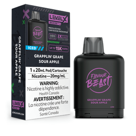 LEVEL X FLAVOUR BEAST BOOST PODS - GRAPPLIN GRAPE SOUR APPLE ICED