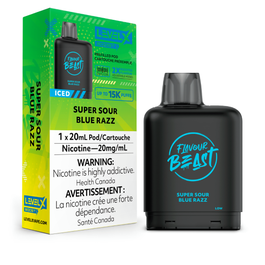 LEVEL X FLAVOUR BEAST BOOST PODS - SUPER SOUR BLUE RAZZ ICED