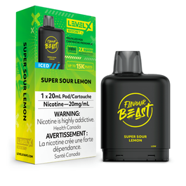 LEVEL X FLAVOUR BEAST BOOST PODS - SUPER SOUR LEMON ICED