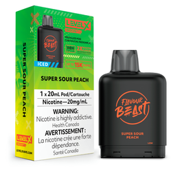 LEVEL X FLAVOUR BEAST BOOST PODS - SUPER SOUR PEACH ICED